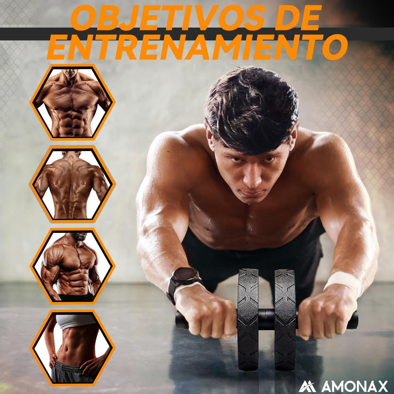 KIT - Rodillo De Rueda Para Abdominales Con Alfombrilla Grande Para Ejercitar Abdominales, Doble Rueda Con Modos De Entrenamiento De Fuerza Dual En El Gimnasio En Casa