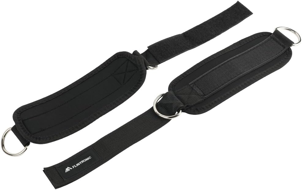 Flintronic 2PCS Tobilleras Poleas Gym, Tobillera Para Polea Con Doble Anilla En D Correa Para Tonificar Músculos, Entrenar Piernas Y Glúteos Para Hombres Y Mujeres
