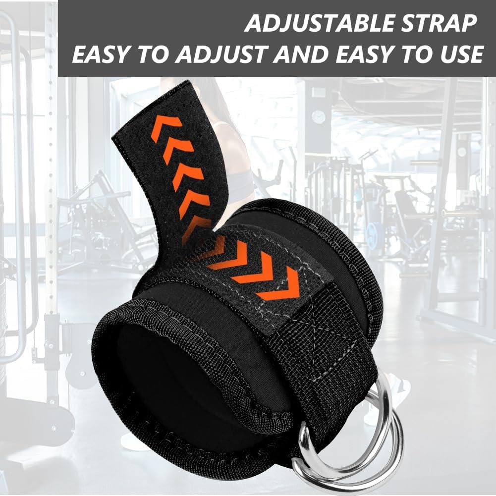 Flintronic 2PCS Tobilleras Poleas Gym, Tobillera Para Polea Con Doble Anilla En D Correa Para Tonificar Músculos, Entrenar Piernas Y Glúteos Para Hombres Y Mujeres