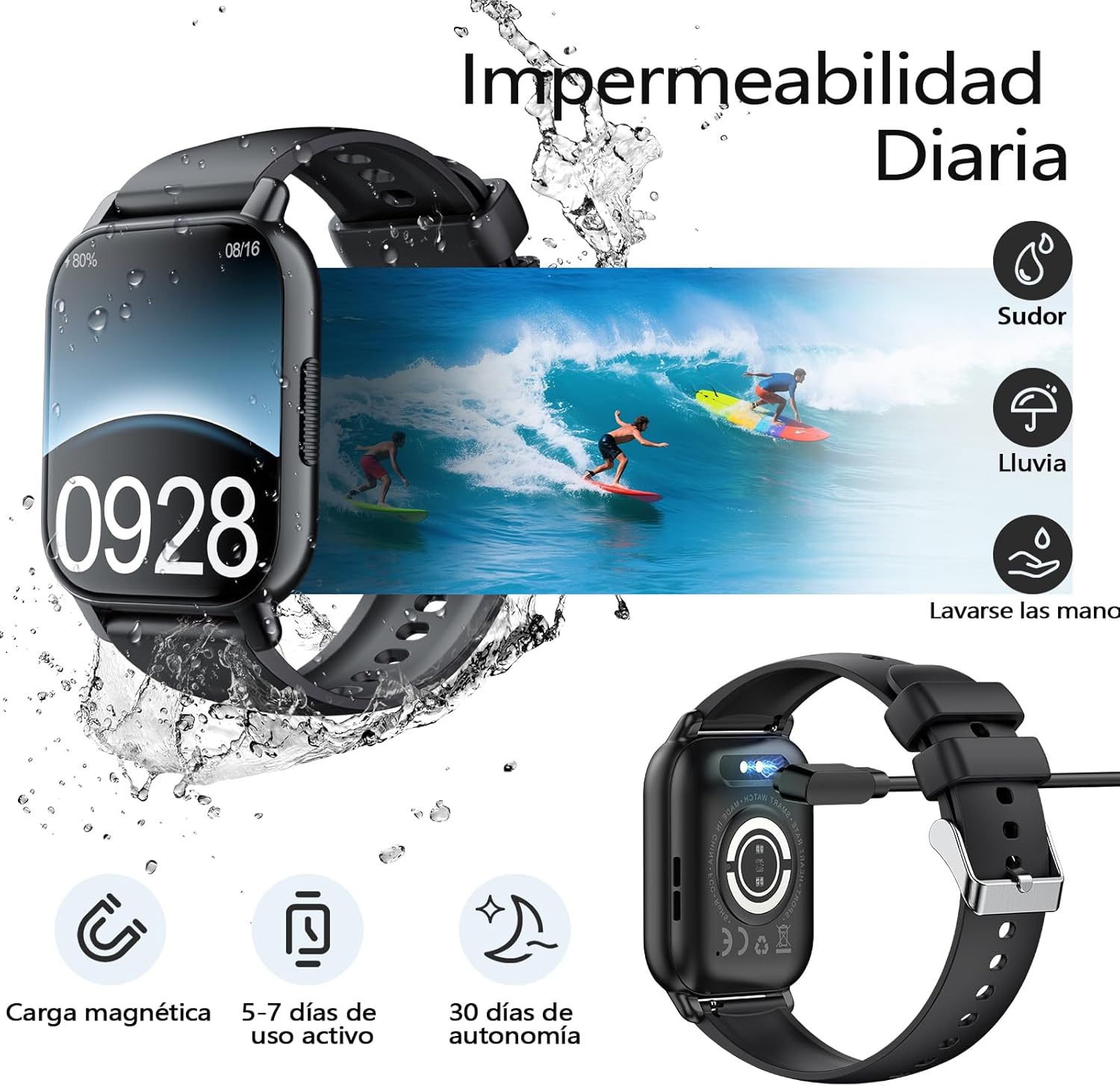 Reloj Inteligente Hombre Mujer, 1.91"HD Smartwatch Con Llamadas Bluetooth, IP68 Reloj Deportivo Con 112+ Deportivos Modos, Podómetro, Pulsómetro Monitor De Sueño, Pulsera Actividad Para Android IOS.