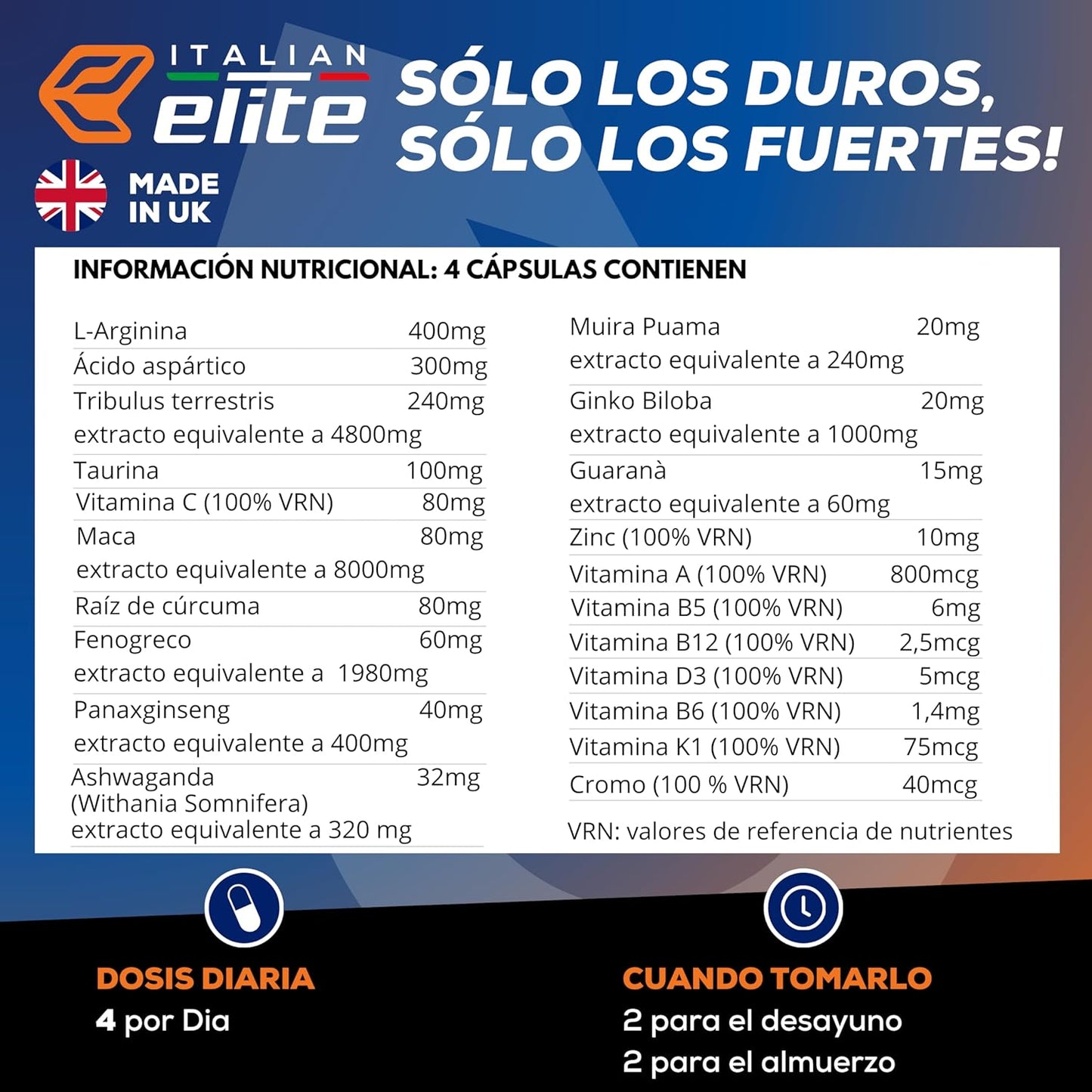 ® Testo Extreme 120 Cápsulas Maca 8000Mg. Potenciador Estimulante Natural De La Testosterona Con Tribulus, Fenogreco, Zinc, Arginina, Ashwagandha, Vitaminas Y Minerales.