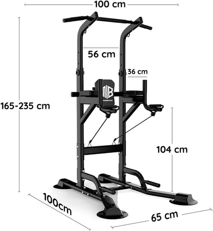 Maquina Dominadas Multifuncional Altura REGULABLE 2,35M SOPORTA 220Kg - Estacion De Entrenamiento Y Musculacion Con Barra De Fondos Para Gym Y Calistenia En Casa, Pull up Station Power Rack