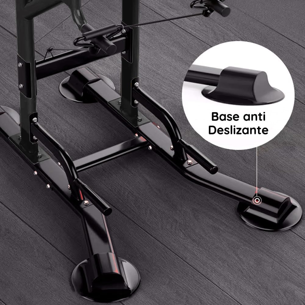 Maquina Dominadas Multifuncional Altura REGULABLE 2,35M SOPORTA 220Kg - Estacion De Entrenamiento Y Musculacion Con Barra De Fondos Para Gym Y Calistenia En Casa, Pull up Station Power Rack
