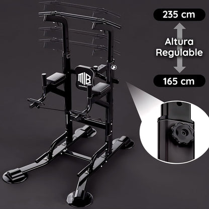 Maquina Dominadas Multifuncional Altura REGULABLE 2,35M SOPORTA 220Kg - Estacion De Entrenamiento Y Musculacion Con Barra De Fondos Para Gym Y Calistenia En Casa, Pull up Station Power Rack