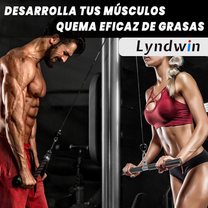 Lyndwin Poleas Gimnasio Para Casa, DIY Polea Gimnasio Fitness Máquina Musculacion Gym Cable Kit Sistema En Casa, Brazo Pecho Espalda Tríceps Biceps Ejercicio Workout Accesorios Barra Agarre Polea Gym