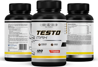 Testosterona Hombre | Energía, Fuerza, Musculación Y Vigor | Maca Andina, Ginseng, Tribulus Y Taurina | Estimulante Energético | Mejora El Rendimiento Deportivo Y Muscular | Vigorizante | 120 Cápsulas