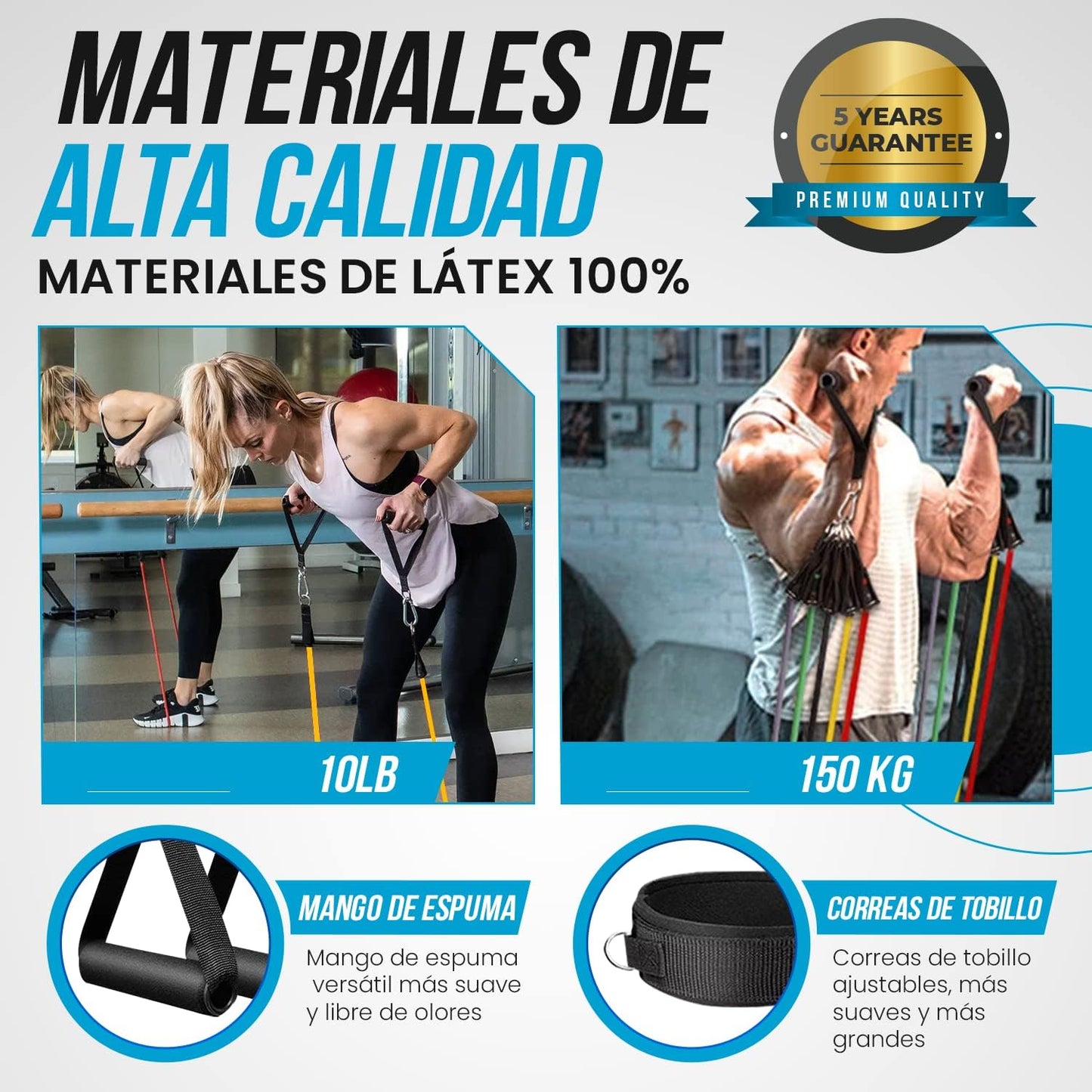 Gomas Elasticas Musculación - Bandas Elasticas Para Yoga Calistenia Gym Crossfit TRX Pilates Gimnasia En Casa