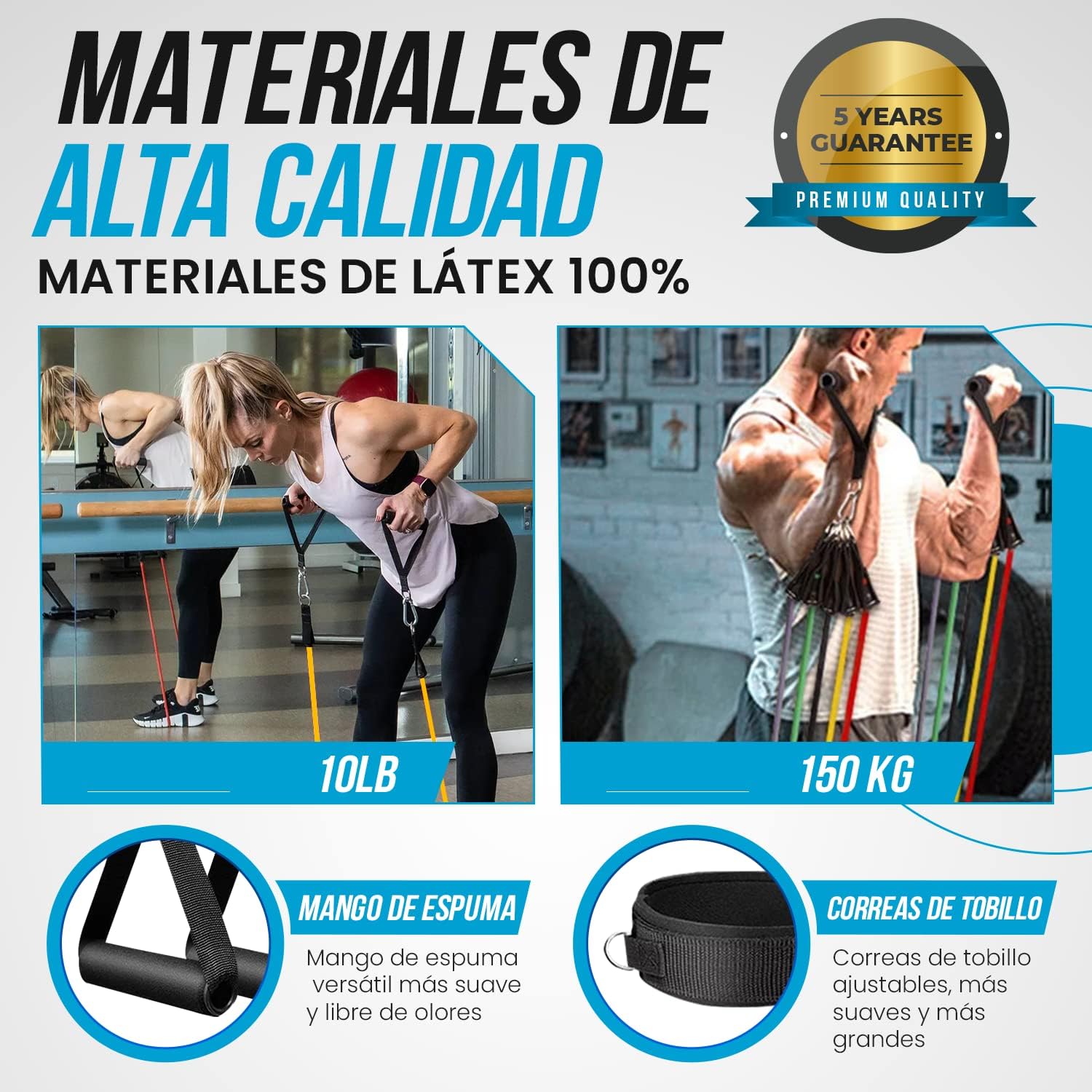 Gomas Elasticas Musculación - Bandas Elasticas Para Yoga Calistenia Gym Crossfit TRX Pilates Gimnasia En Casa