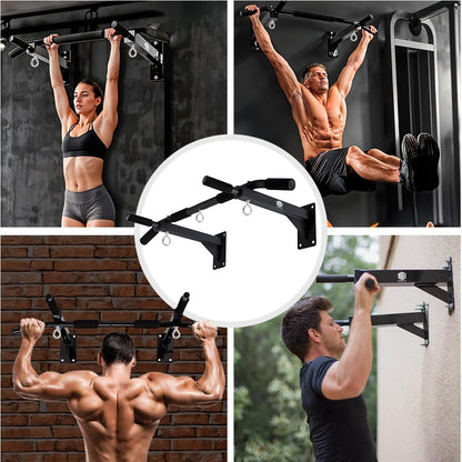 Barra Dominadas Pared MULTIFUNCIONAL Carga 150Kg - Pull up Bar Con Agujeros Para Bandas TRX- Barra Fija Para Calistenia, Entrenamiento En Casa, Gimnasia, Ejercicios Abdominales