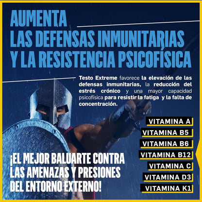 ® Testo Extreme 120 Cápsulas Maca 8000Mg. Potenciador Estimulante Natural De La Testosterona Con Tribulus, Fenogreco, Zinc, Arginina, Ashwagandha, Vitaminas Y Minerales.
