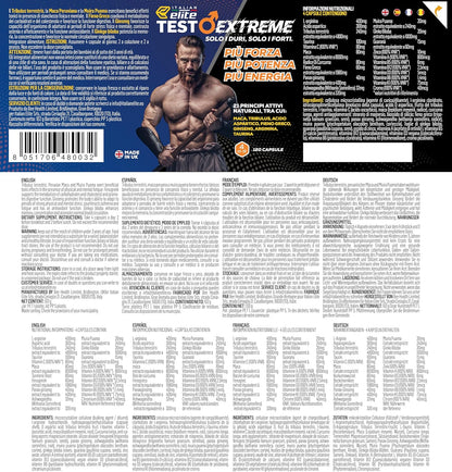 ® Testo Extreme 120 Cápsulas Maca 8000Mg. Potenciador Estimulante Natural De La Testosterona Con Tribulus, Fenogreco, Zinc, Arginina, Ashwagandha, Vitaminas Y Minerales.